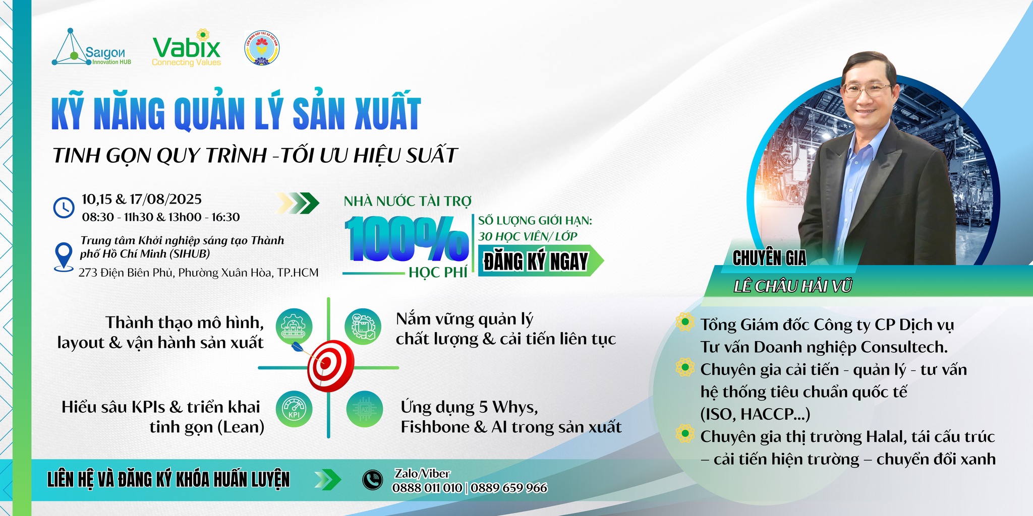 CHIÊU SINH KHÓA HUẤN LUYỆN KỸ NĂNG QUẢN LÝ SẢN XUẤT