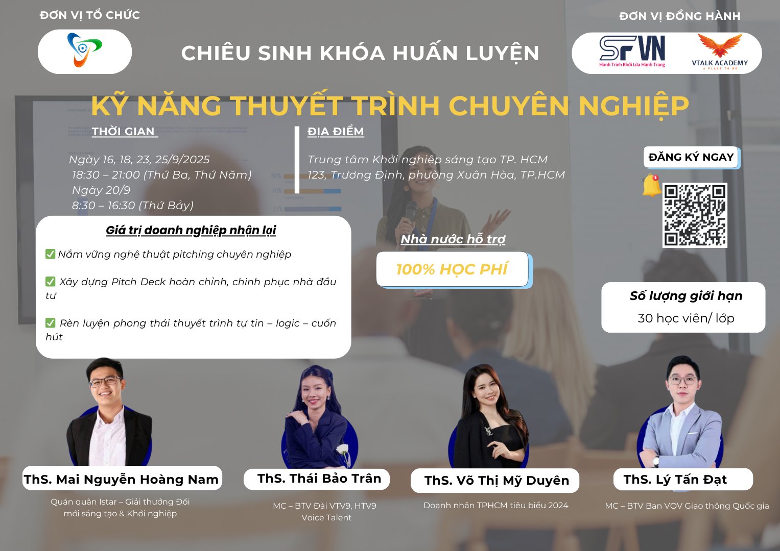 KHÓA HUẤN LUYỆN KỸ NĂNG THUYẾT TRÌNH CHUYÊN NGHIỆP
