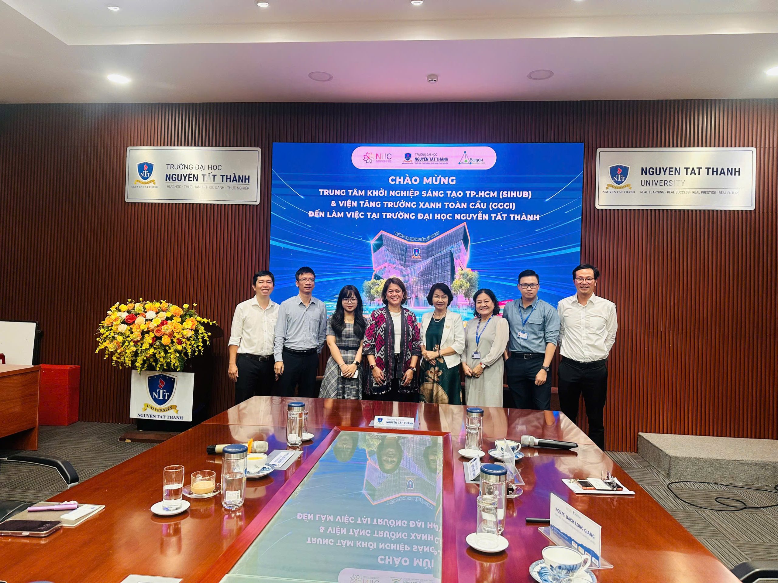 Trường Đại học Nguyễn Tất Thành làm việc với Viện Tăng trưởng xanh toàn cầu (GGGI) và Trung tâm Khởi nghiệp Sáng tạo TP. Hồ Chí Minh (SIHUB)