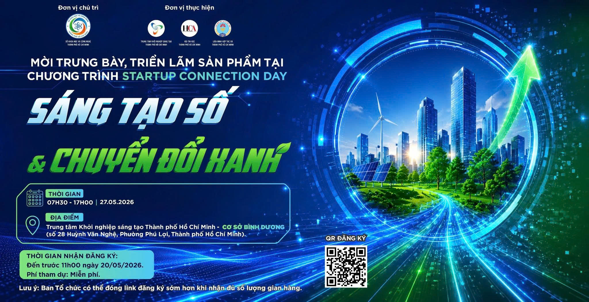 Mời tham gia Trưng bày các sản phẩm khởi nghiệp và đổi mới sáng tạo tại chương trình Startup Connection Day với chủ đề: “Sáng tạo số và chuyển đổi xanh”