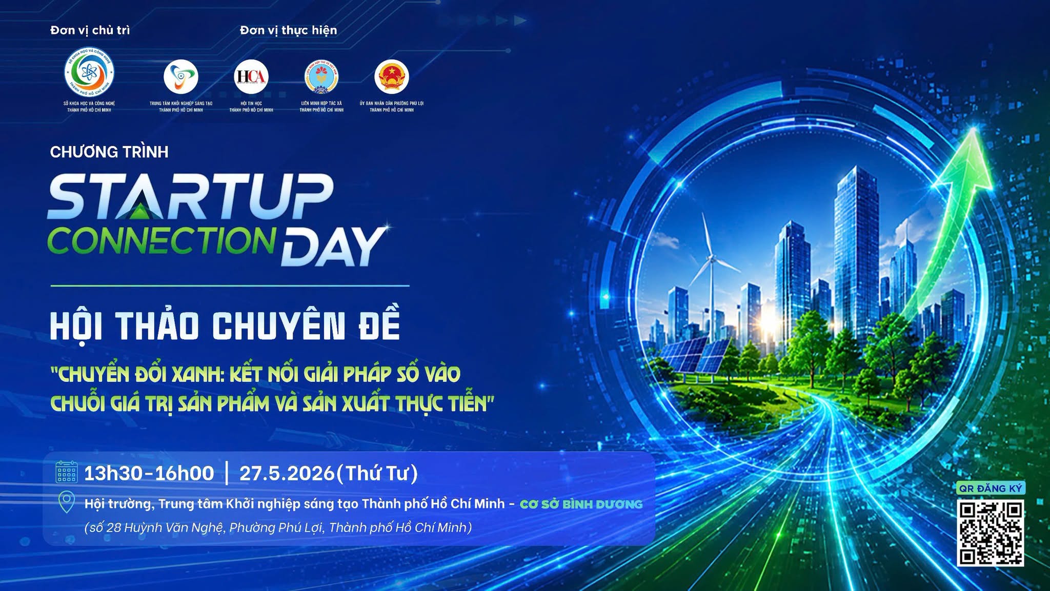 Mời tham dự Hội thảo chuyên đề “Chuyển đổi xanh: Kết nối giải pháp số vào chuỗi giá trị sản phẩm và sản xuất thực tiễn”